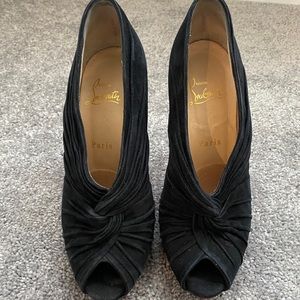 Christian Louboutin Black Suede Ankle Booties